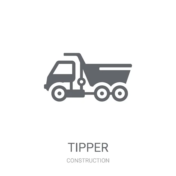 Ícone Tipper Trendy Tipper Conceito Logotipo Fundo Branco Coleção Construção —  Vetores de Stock