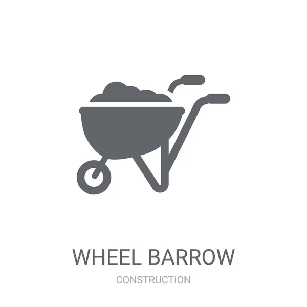 Wiel Barrow Pictogram Trendy Wiel Barrow Logo Concept Witte Achtergrond — Stockvector