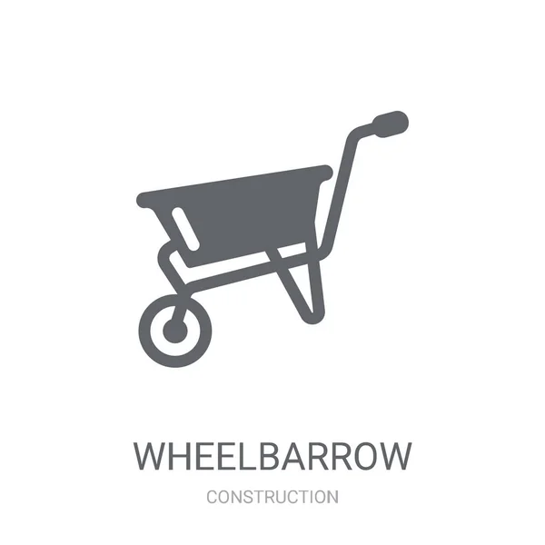 Icône Brouette Concept Logo Trendy Wheelbarrow Sur Fond Blanc Collection — Image vectorielle