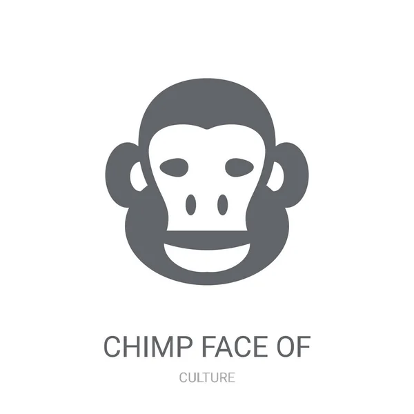 Chimpanzé Ícone Brasil Trendy Chimp Face Brasil Logo Concept White —  Vetores de Stock