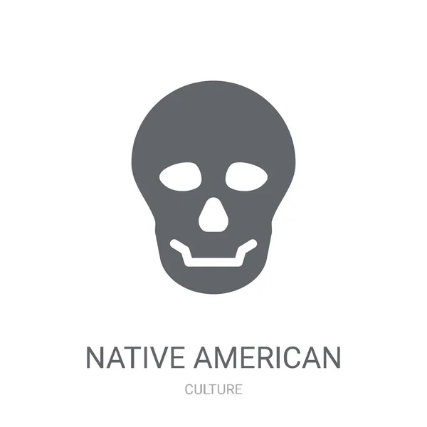 Icono Del Cráneo Nativo Americano Concepto Logo Trendy Native American — Archivo Imágenes Vectoriales