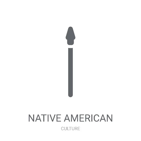 美国本土长矛图标 时尚的美洲本土长矛标志概念的白色背景从文化收藏 适用于 Web 移动应用和打印媒体 — 图库矢量图片