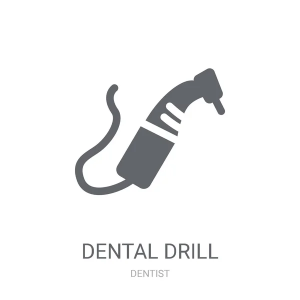Icono Taladro Dental Concepto Logotipo Taladro Dental Moda Sobre Fondo — Archivo Imágenes Vectoriales