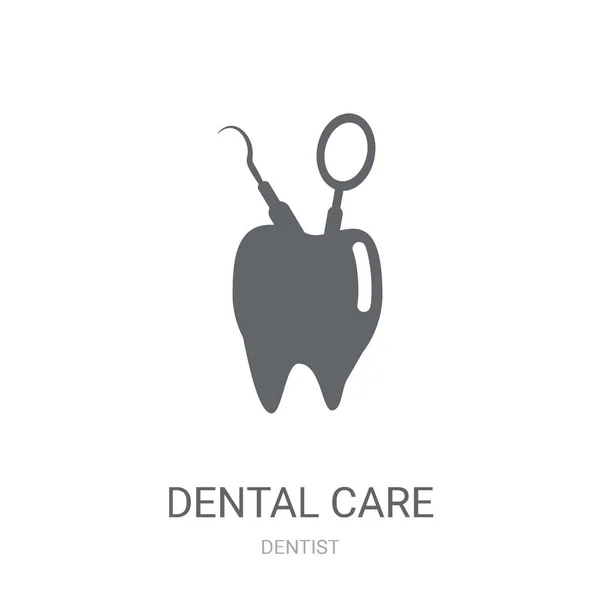 Icona Della Cura Dentale Trendy Concetto Logo Cura Dentale Sfondo — Vettoriale Stock