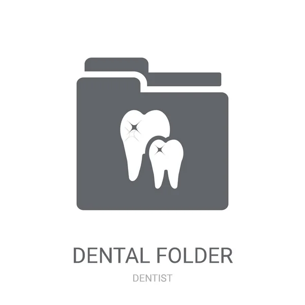 Zahnordner Symbol Trendiges Dentalfolder Logo Konzept Auf Weißem Hintergrund Aus — Stockvektor