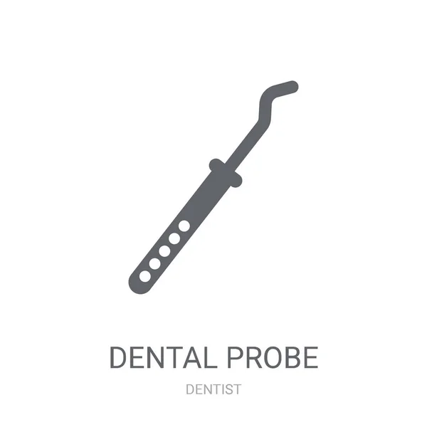 Dental Sondy Ikona Modny Dental Sondy Logo Koncepcja Białym Tle — Wektor stockowy