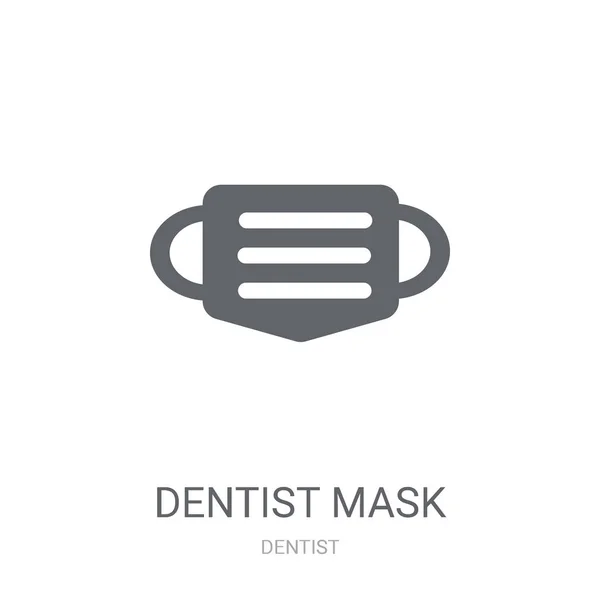 Ícone Máscara Dentista Conceito Logotipo Máscara Dentista Moda Fundo Branco — Vetor de Stock