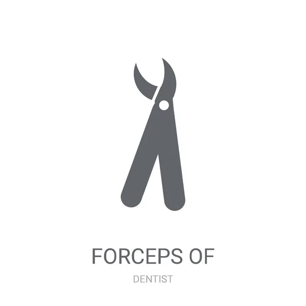 Kleszcze Ikonę Narzędzia Dentysta Modny Szczypce Dentysty Narzędzia Koncepcja Logo — Wektor stockowy