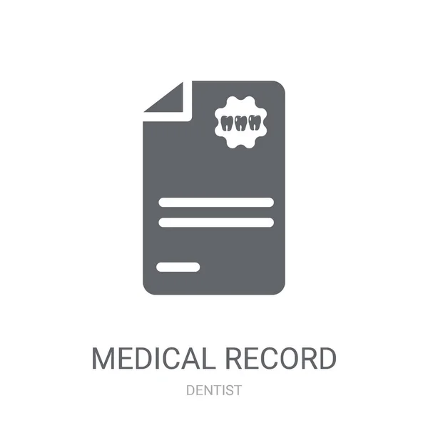 Icona Della Cartella Clinica Trendy Medical Record Logo Concept Sfondo — Vettoriale Stock