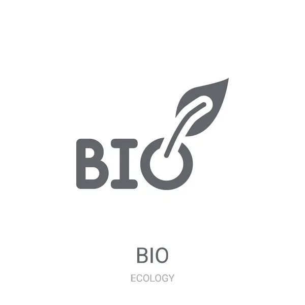 Ícone Biológico Trendy Bio Conceito Logotipo Fundo Branco Coleção Ecologia — Vetor de Stock