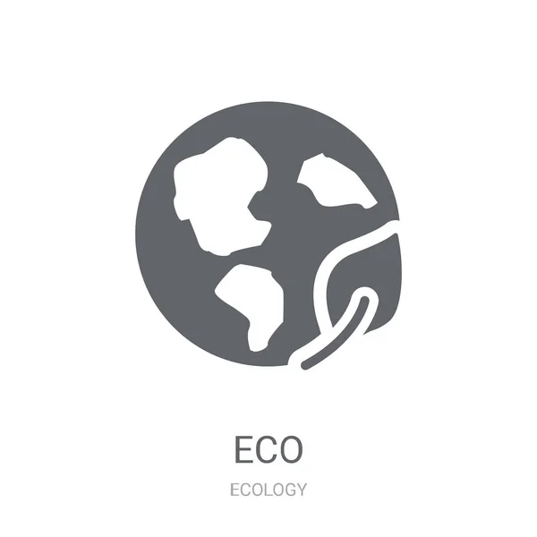 Ícone Eco Conceito Logotipo Elegante Eco Fundo Branco Coleção Ecologia — Vetor de Stock