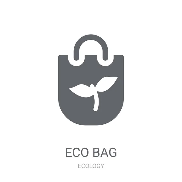 Οικολογική Τσάντα Εικονίδιο Μοντέρνα Τσάντα Λογότυπο Έννοια Eco Λευκό Φόντο — Διανυσματικό Αρχείο