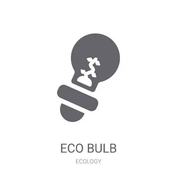 Ícone Lâmpada Eco Trendy Eco Conceito Logotipo Bulbo Fundo Branco — Vetor de Stock