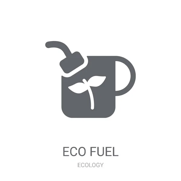 Ícone Combustível Eco Trendy Eco Conceito Logotipo Combustível Fundo Branco — Vetor de Stock