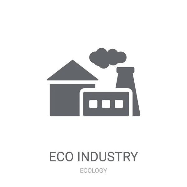 Οικολογική Βιομηχανία Εικονίδιο Μοντέρνα Οικολογικά Βιομηχανία Έννοια Λογότυπο Λευκό Φόντο — Διανυσματικό Αρχείο