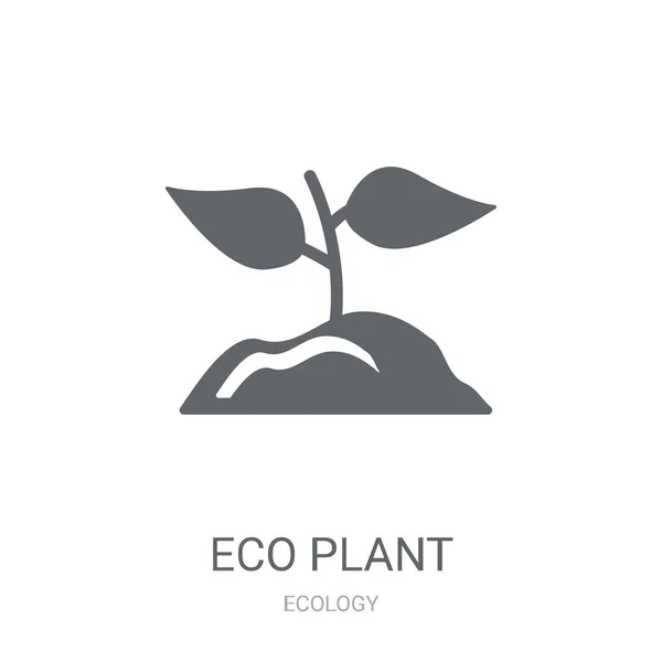 Ícone Planta Eco Conceito Logotipo Planta Eco Moda Fundo Branco — Vetor de Stock