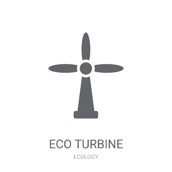 Ícone Eco Turbina Conceito Logotipo Turbina Eco Moda Fundo Branco — Vetor de Stock