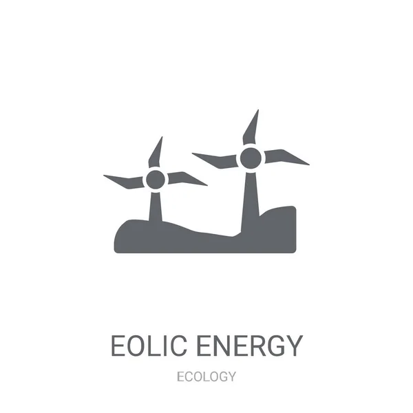 Ícone Energia Eólica Conceito Logotipo Energia Eolic Moda Fundo Branco — Vetor de Stock