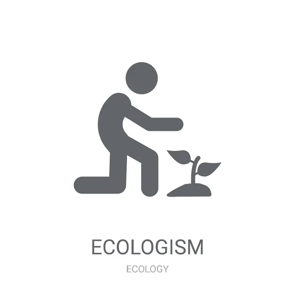 Ícone Ecologismo Conceito Logotipo Ecologismo Moda Fundo Branco Coleção Ecologia — Vetor de Stock