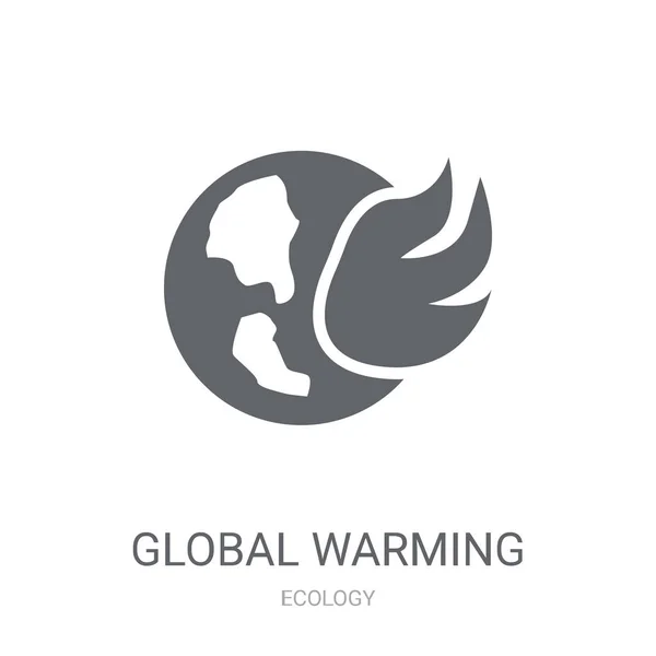 Ikon Pemanasan Global Trendy Global Warming Logo Konsep Pada Latar - Stok Vektor