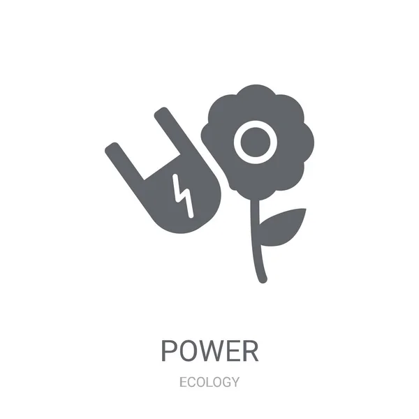 Icona Del Potere Verde Trendy Green Power Logo Concept Sfondo — Vettoriale Stock