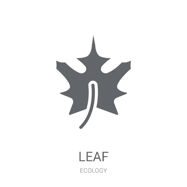 Ícone Folhas Trendy Leaf Logo Concept White Background Ecology Collection — Vetor de Stock