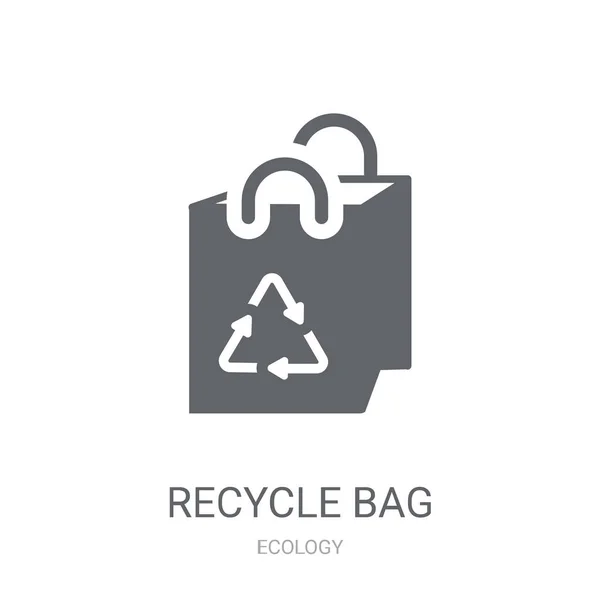 Icône Sac Recyclage Trendy Recycle Sac Logo Concept Sur Fond — Image vectorielle