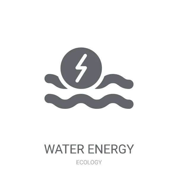 Εικονίδιο Ενέργεια Νερού Μοντέρνα Νερό Ενέργειας Λογότυπο Έννοια Άσπρο Φόντο — Διανυσματικό Αρχείο