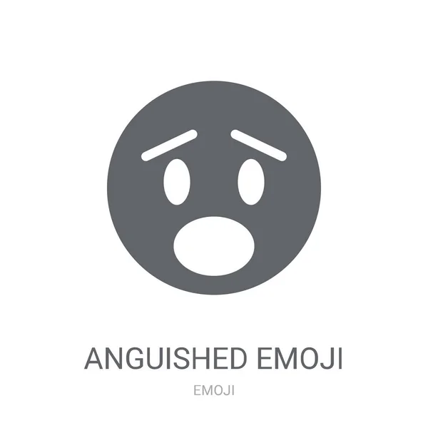 Ícone Emoji Angustiado Trendy Anguished Emoji Logo Concept White Background —  Vetores de Stock