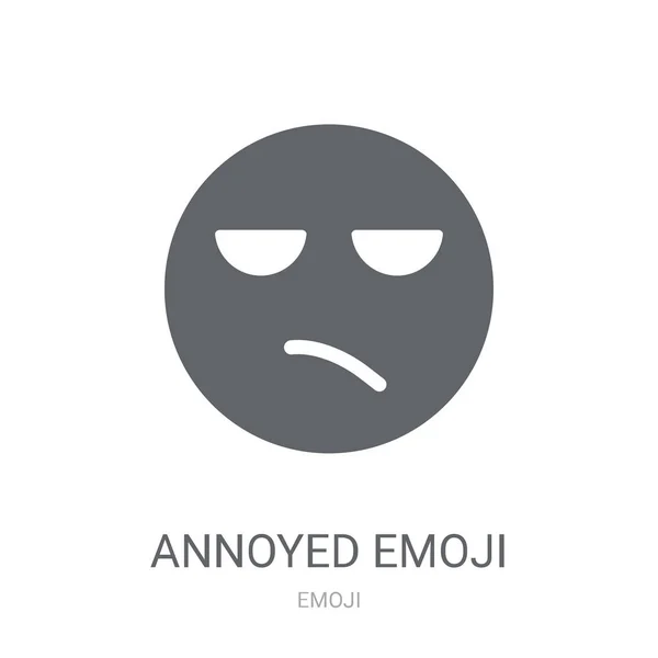 Раздражённая Икона Смайликов Trendy Annoyed Emoji Logo Concept White Background — стоковый вектор