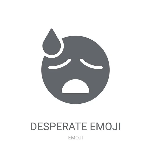 Отчаянный Смайлик Концепция Логотипа Trendy Desperate Emoji Белом Фоне Коллекции — стоковый вектор