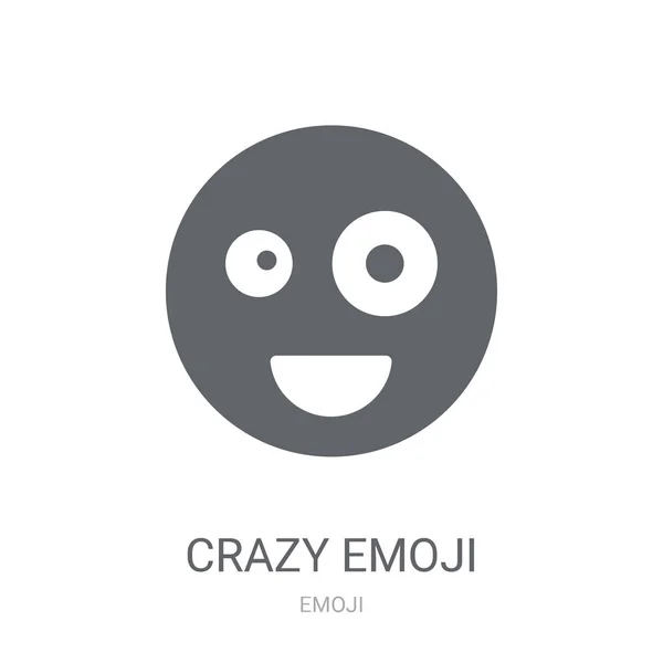 Skøre Emoji Ikon Trendy Crazy Emoji Logo Koncept Hvid Baggrund – Stock-vektor