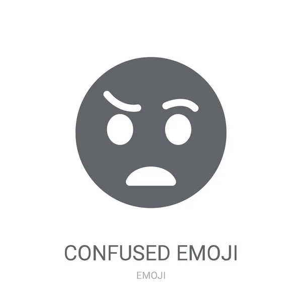 Icona Emoji Confusa Trendy Confuso Concetto Logo Emoji Sfondo Bianco — Vettoriale Stock