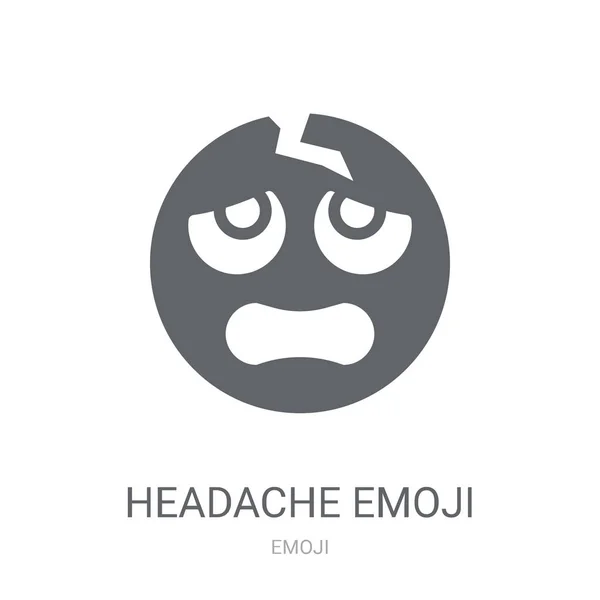 Hovedpine Emoji Ikon Trendy Headache Emoji Logo Koncept Hvid Baggrund – Stock-vektor
