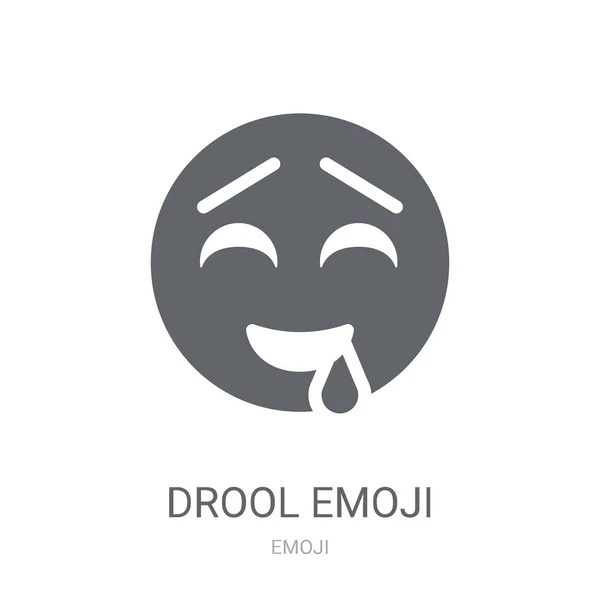 流口水表情符号 时尚的 Drool 表情符号标志的概念从表情符号收藏的白色背景 适用于 Web 移动应用和打印媒体 — 图库矢量图片
