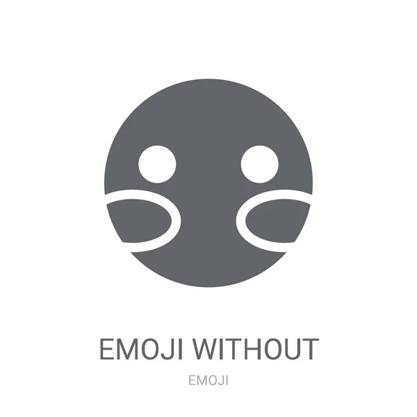 Emoji Uden Mund Ikon Trendy Emoji Uden Mund Logo Koncept – Stock-vektor