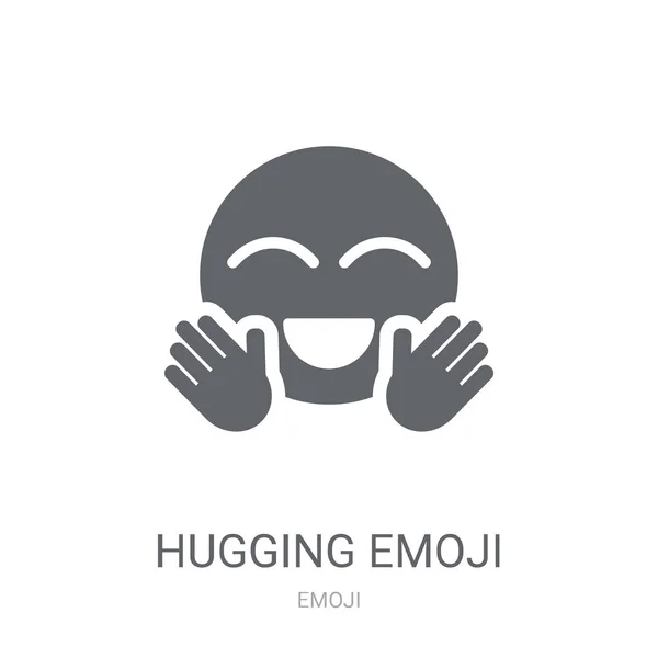 Kram Emoji Ikon Trendy Hugging Emoji Logo Koncept Hvid Baggrund – Stock-vektor