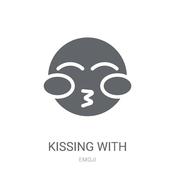 Kissing Closed Eyes Emoji Icon Trendy Kissing Closed Eyes Emoji — Stock Vector