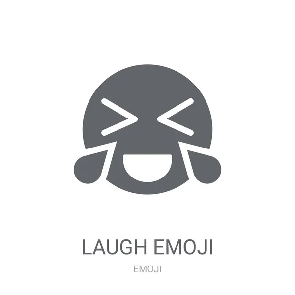 Grin Emoji Ikon Trendy Laugh Emoji Logo Koncept Hvid Baggrund – Stock-vektor