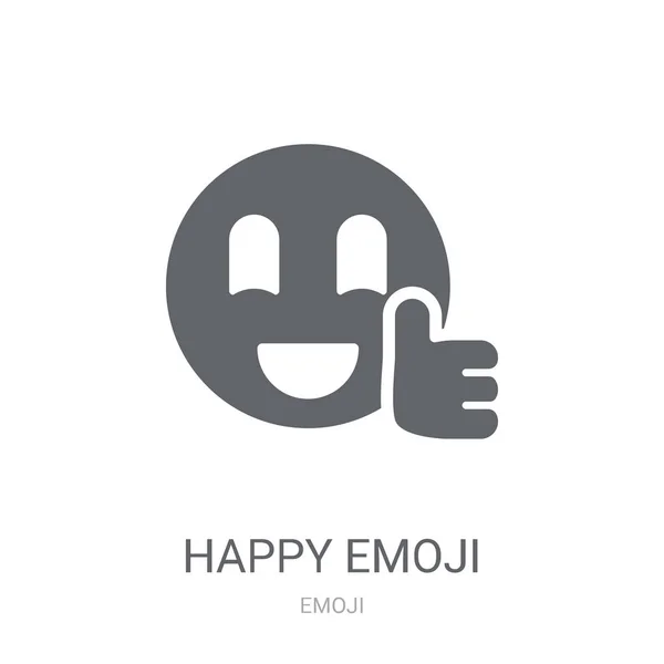 Щасливі Emoji Значок Модний Щасливі Emoji Логотип Концепція Білому Тлі — стоковий вектор