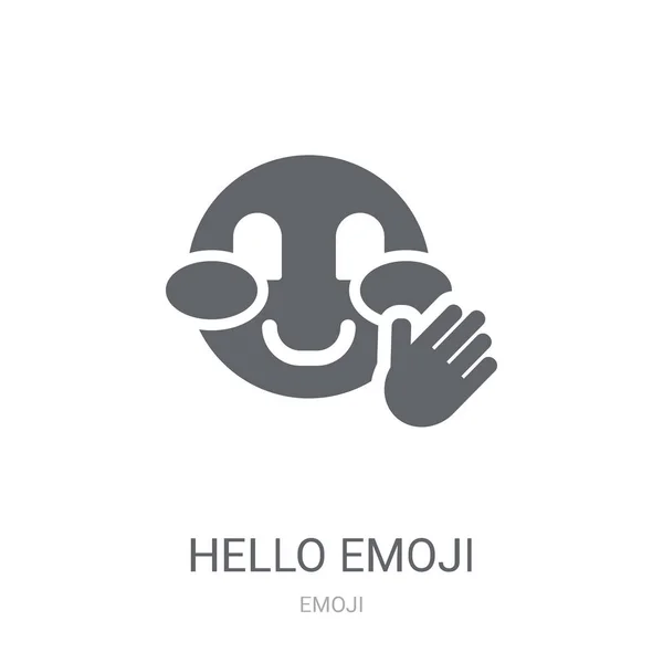 Hej Emoji Ikon Trendy Hello Emoji Logo Koncept Hvid Baggrund – Stock-vektor