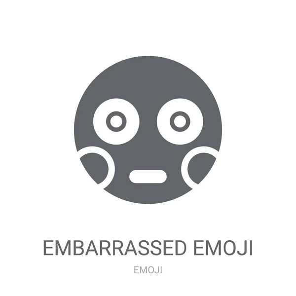 Icona Emoji Imbarazzata Trendy Embarrassed Emoji Logo Concept Sfondo Bianco — Vettoriale Stock