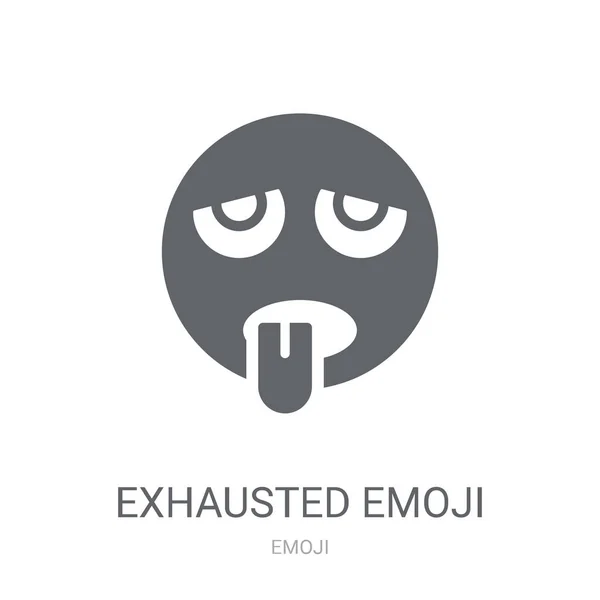 Вичерпані Emoji Значок Модні Exhausted Emoji Логотип Концепція Білому Тлі — стоковий вектор