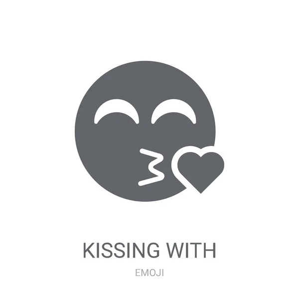 키스와 Emoji 아이콘입니다 트렌디한 눈으로 Emoji Emoji 컬렉션에서 바탕에 모바일 — 스톡 벡터