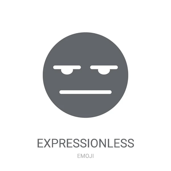 Udtryksløs Emoji Ikon Trendy Expressionless Emoji Logo Koncept Hvid Baggrund – Stock-vektor