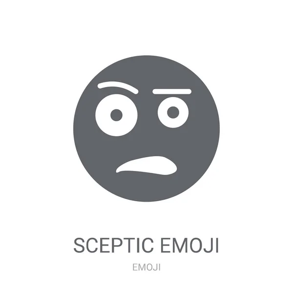 Sceptisk Emoji Ikon Trendy Sceptic Emoji Logo Koncept Hvid Baggrund – Stock-vektor