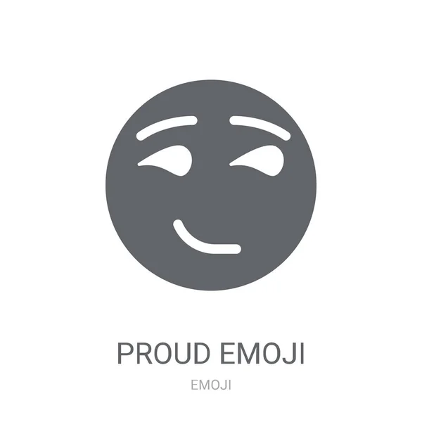 Stolt Emoji Ikon Trendy Proud Emoji Logo Koncept Hvid Baggrund – Stock-vektor