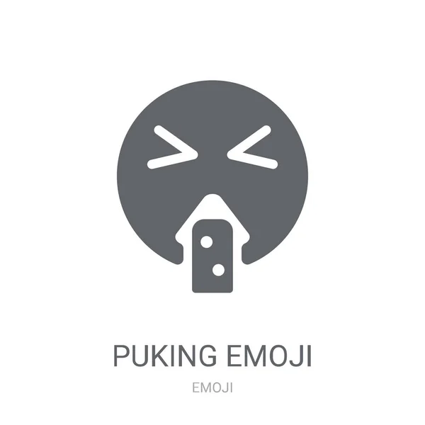 Opkastning Emoji Ikon Trendy Puking Emoji Logo Koncept Hvid Baggrund – Stock-vektor