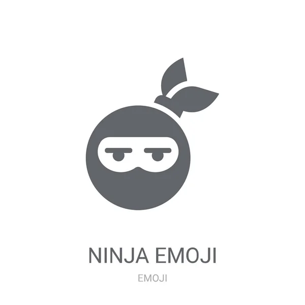 Ninja Emoji Ikon Trendy Ninja Emoji Logo Koncept Hvid Baggrund – Stock-vektor