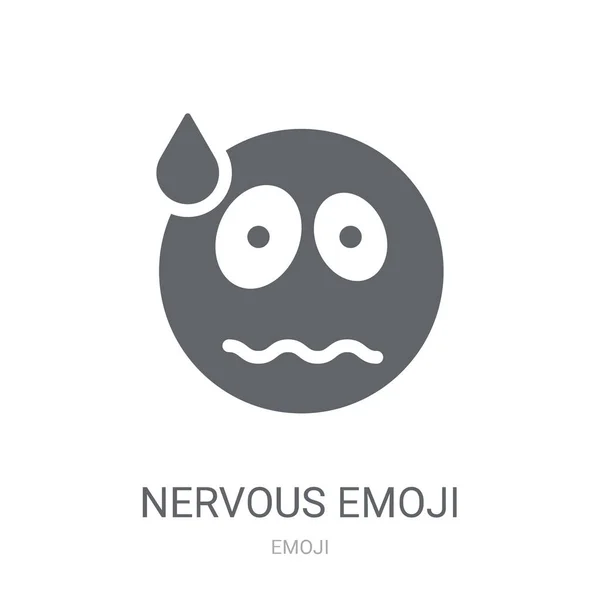 Ícone Emoji Nervoso Conceito Logotipo Emoji Nervoso Moda Fundo Branco —  Vetores de Stock